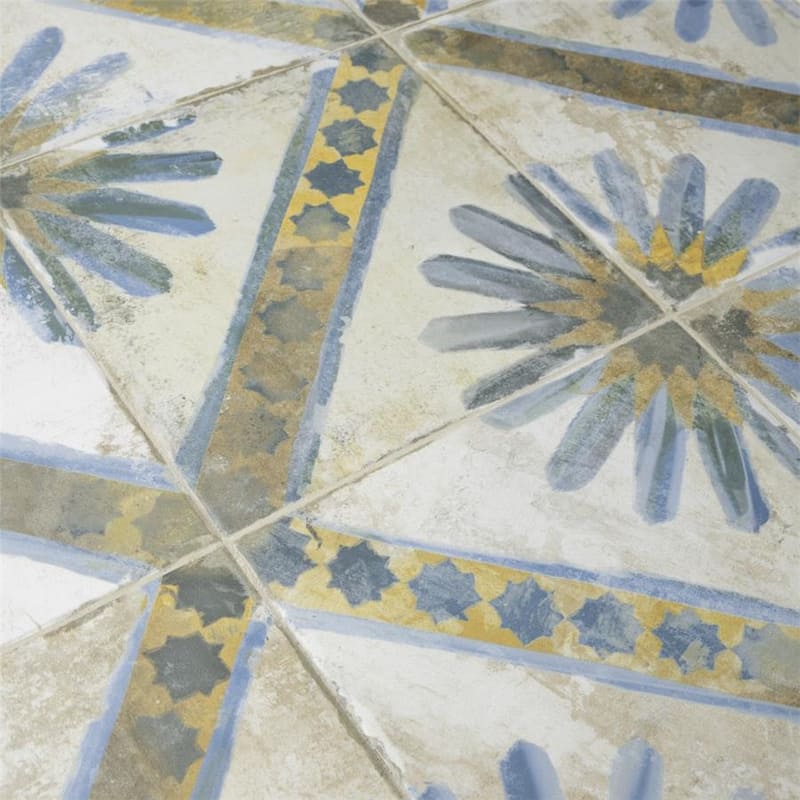 Merola Tile Kings Marrakech Blue 17-5/8" x 17-5/8" Ceramic Floor and Wall Tile