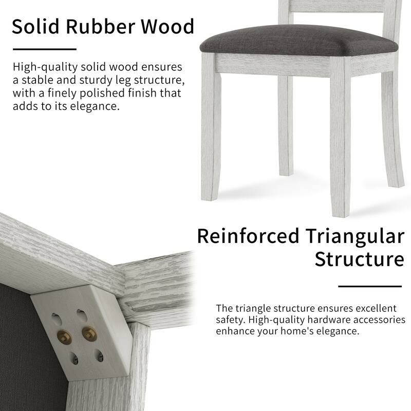 Javlergo Dining Table and Chairs Set for 4-6 Persons Extendable Kitchen Dining Room Table Set