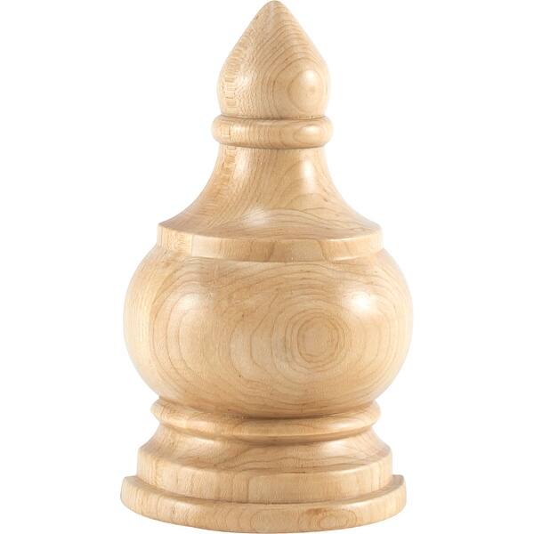 slide 1 of 1, Hardware Resources Finial with Decorative Styling, 5-1/2"H x 3-1/4"W x Natural Oak