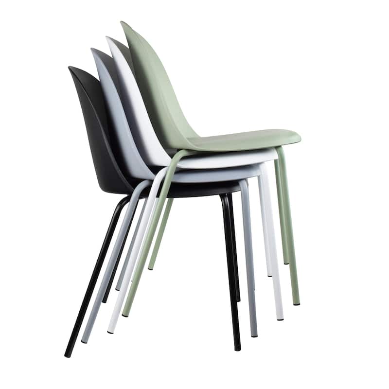 Set of 4 Plastic Dining Chairs For Kitchen Office Business Cafe Guest Waiting Room Event Party Outdoor Patio Hotel