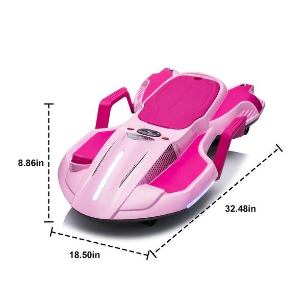 dimension image slide 2 of 7, 9-11 km/h Kids Electric Car with Pedal Control, LED Lights, and Music System