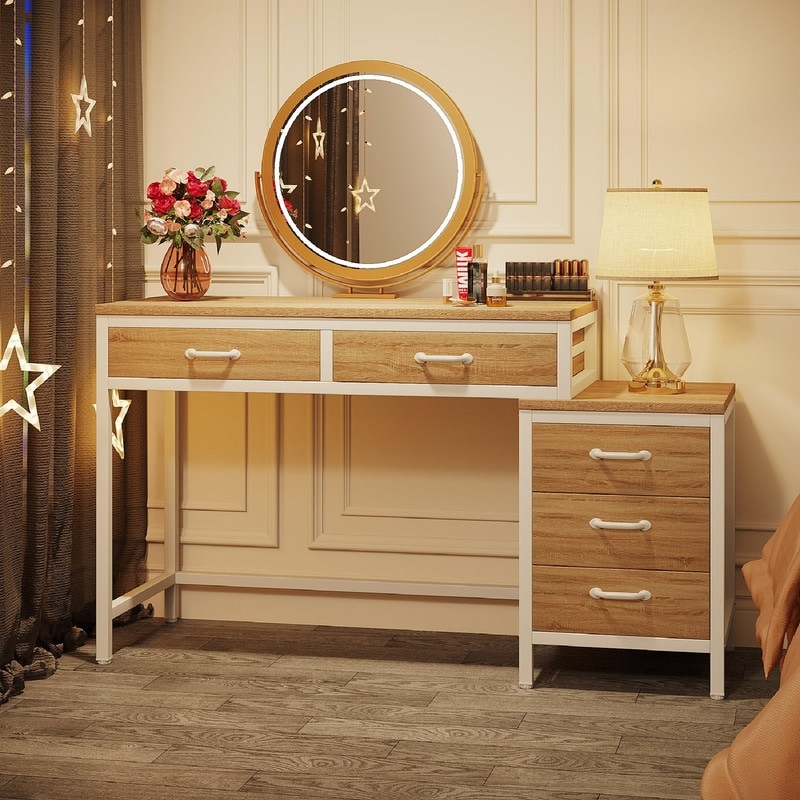 Vanity Desk with 5 Drawers