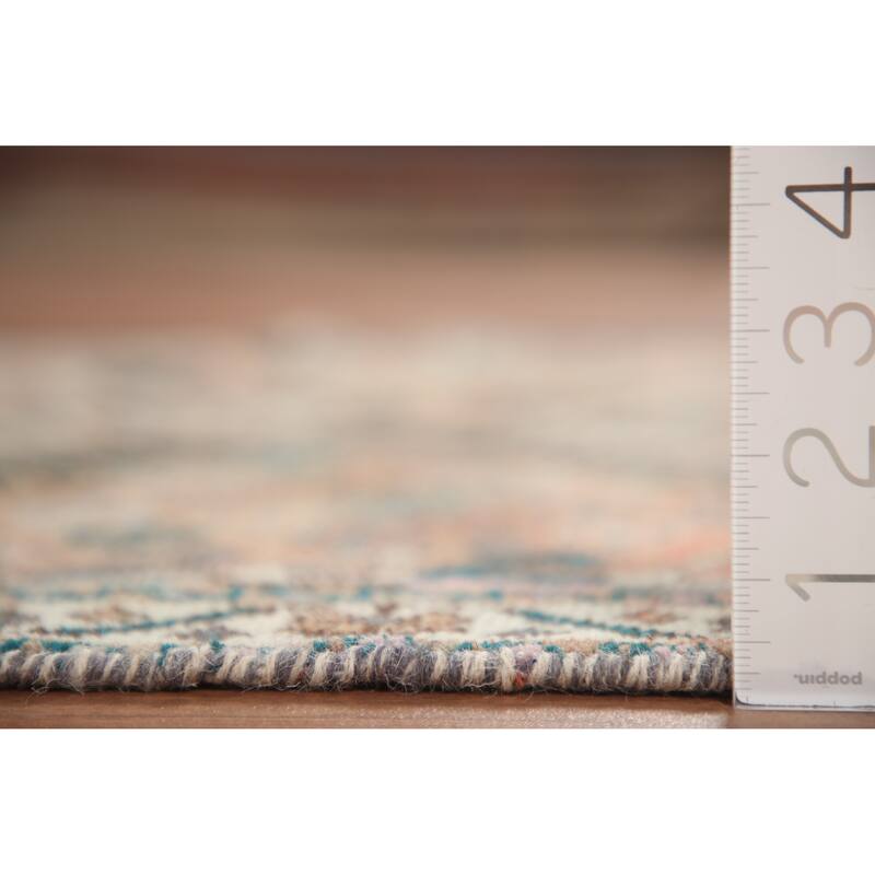 Hand Knotted Oriental 100% Wool Carpet Traditional Geometric Oranges & Rust Bakhtiari Runner Rug - 9' 10'' X 3' 6''