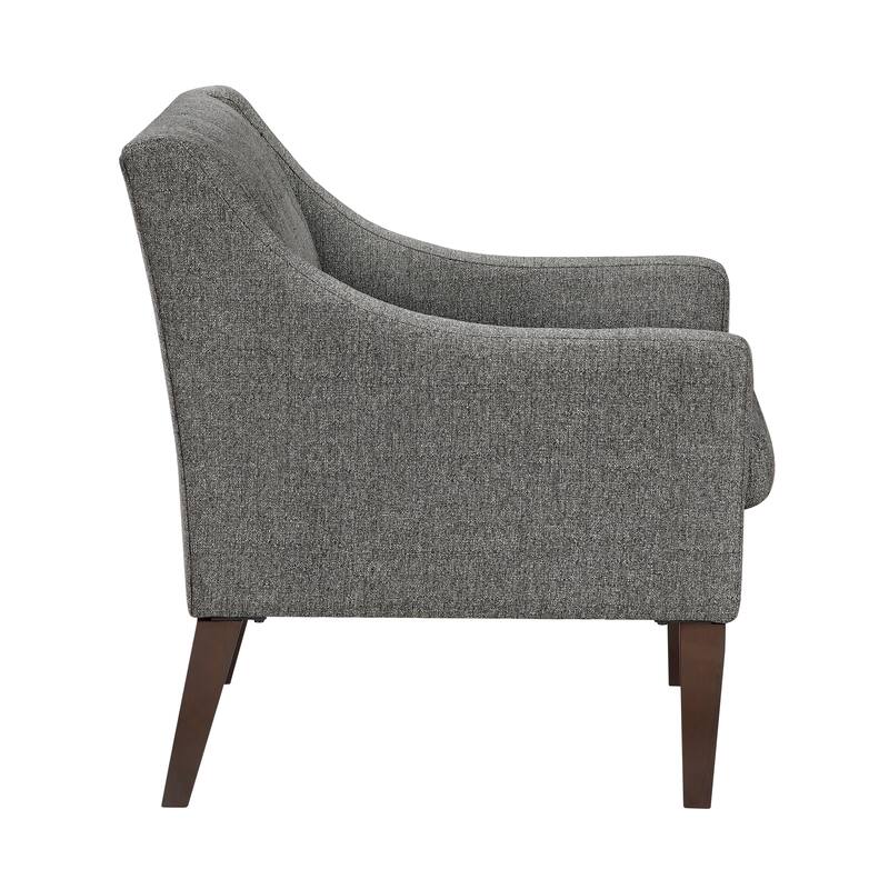 Laertes 26" Textured Fabric Accent Chair - Button-Tufted Chair Back
