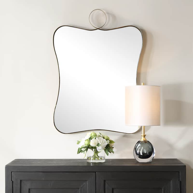 Uttermost Talia Brass Vanity Mirror - 33'' H X 24'' W X 1'' D