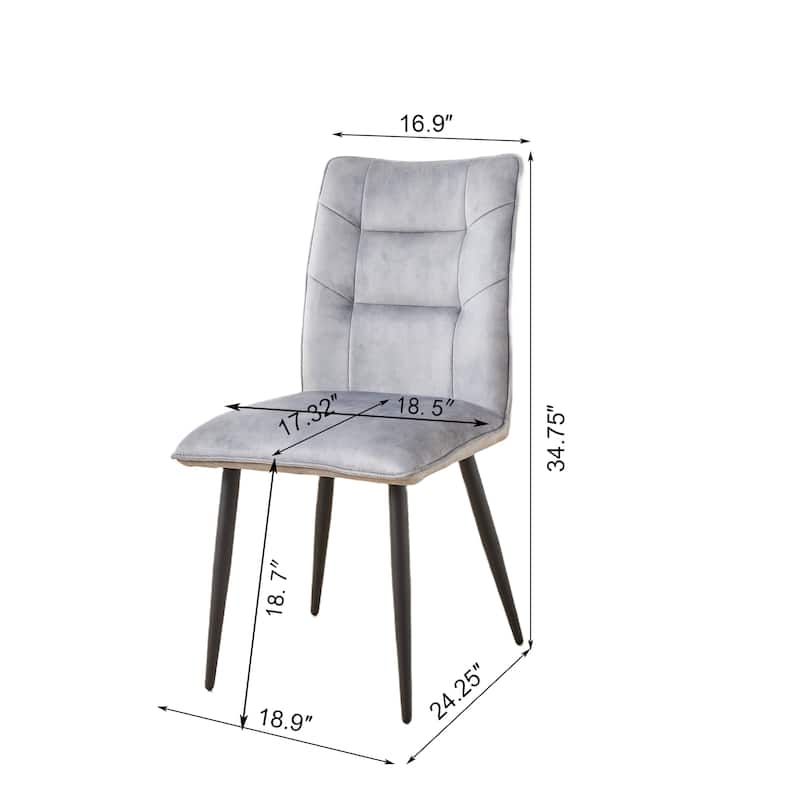 Modern Velvet Dining Chairs 2-Piece Set-Soft Cushioned Seats with Iron Frames