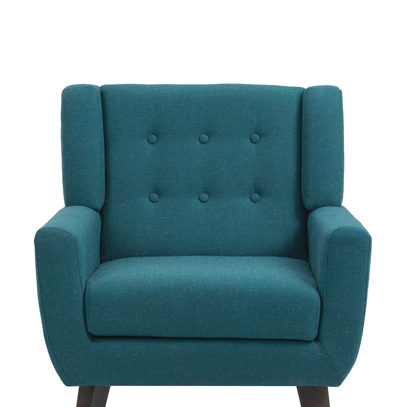Modern Upholstered Faux Leather Tufted Armchair Linen Accent Chairs