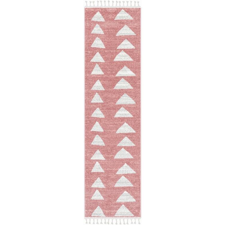 Well Woven Kennedy Triangles Modern Geometric Pattern Area Rug - Pink - 2' 7" x 9' 10" - Runner