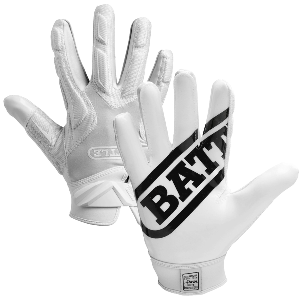 Shop Battle Sports Science Receivers Hybrid Ultra Stick Football Gloves White Overstock 16434653