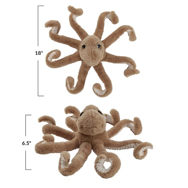 Plush Octopus Toy with Stretchable Legs - 18.0"L x 18.0"W x 8.0"H