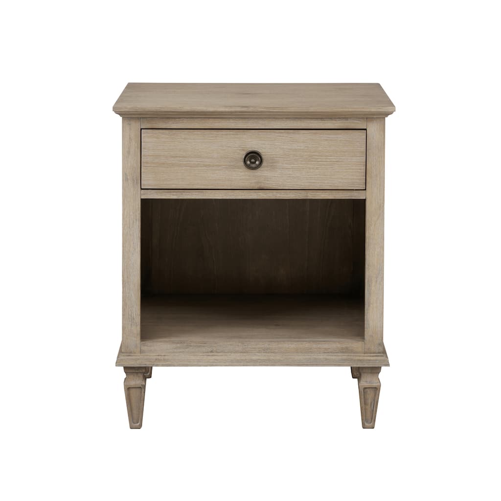 Madison Park Signature Victoria one-drawer wood nightstand with shelf