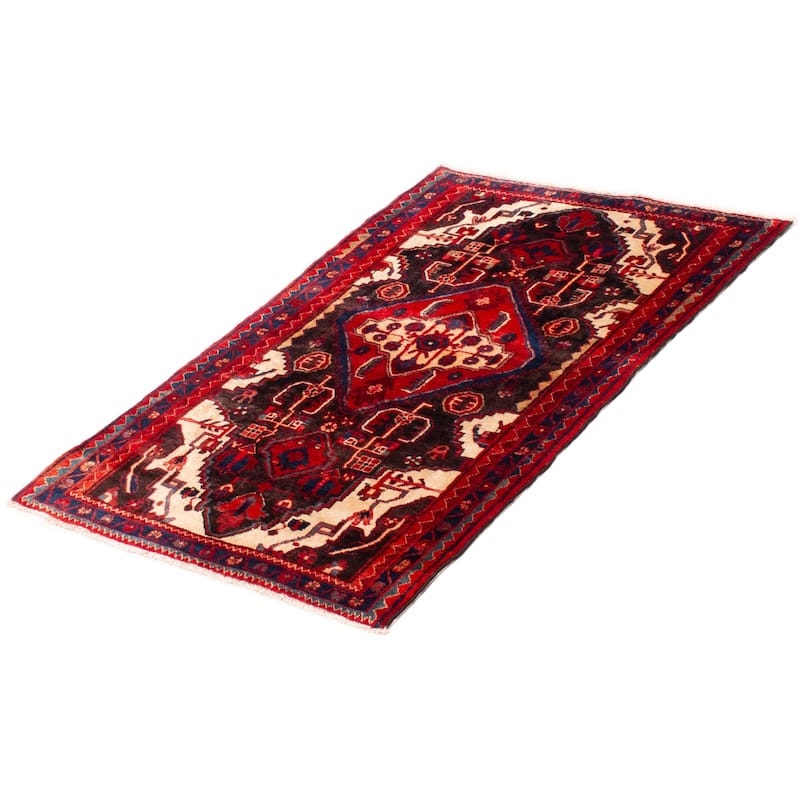 ECARPETGALLERY Hand-knotted Anatolian Vintage Black, Red Wool Rug - 3'5 x 5'5
