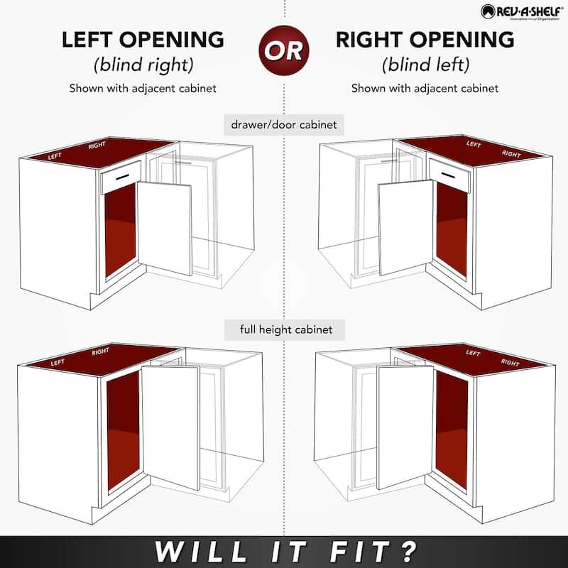 Rev-A-Shelf 6862 Series 31" Diameter Half Moon Shaped Pivoting Two