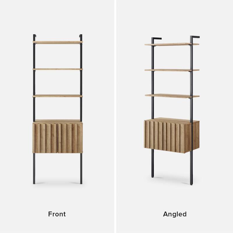 mopio Norwin 5-Tier Ladder Shelf, 3-Tier Ladder Shelf Cabinet & Ladder Desk Cabinet