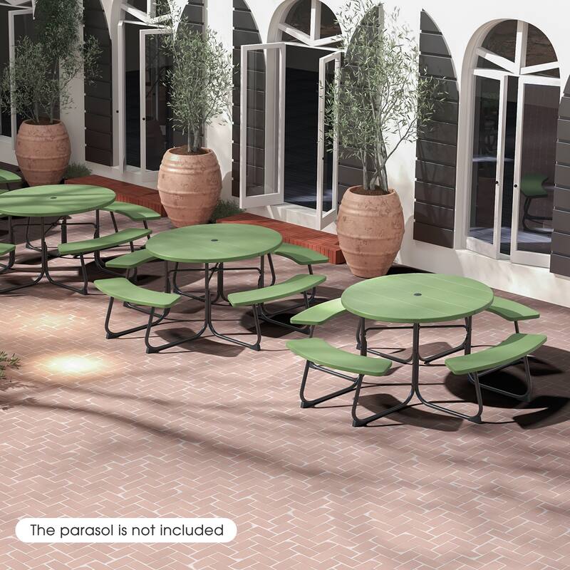 Gymax Outdoor Picnic Table Portable Picnic Table Bench w/ 4 Benches &