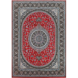 Red Medallion Kashan Turkish Area Rug Machine Made Traditional Carpet ...