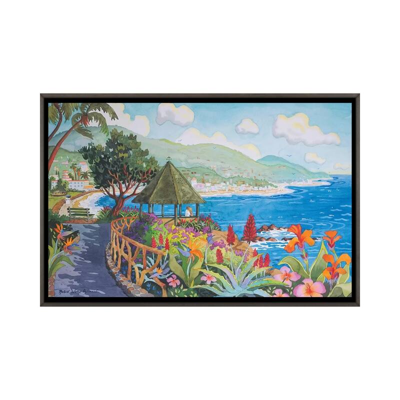 iCanvas "Laguna Gazebo Couple" by Robin Wethe Altman Framed - Charcoal - 32x48