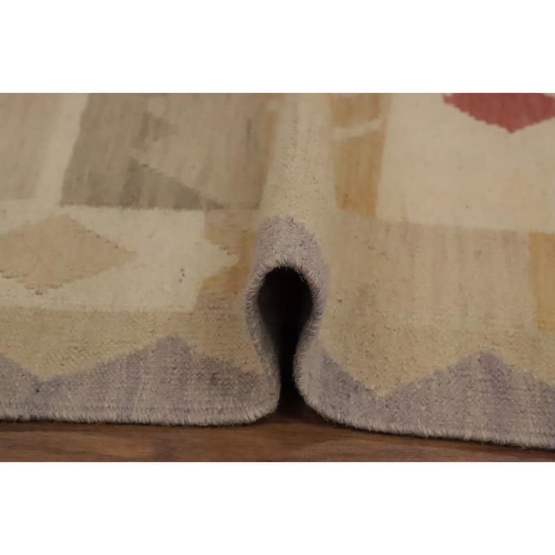 Hand Woven Oriental 100% Wool Carpet Southwestern Tribal Multi-Colored Kilim Area Rug - 6' 8'' X 4' 9''