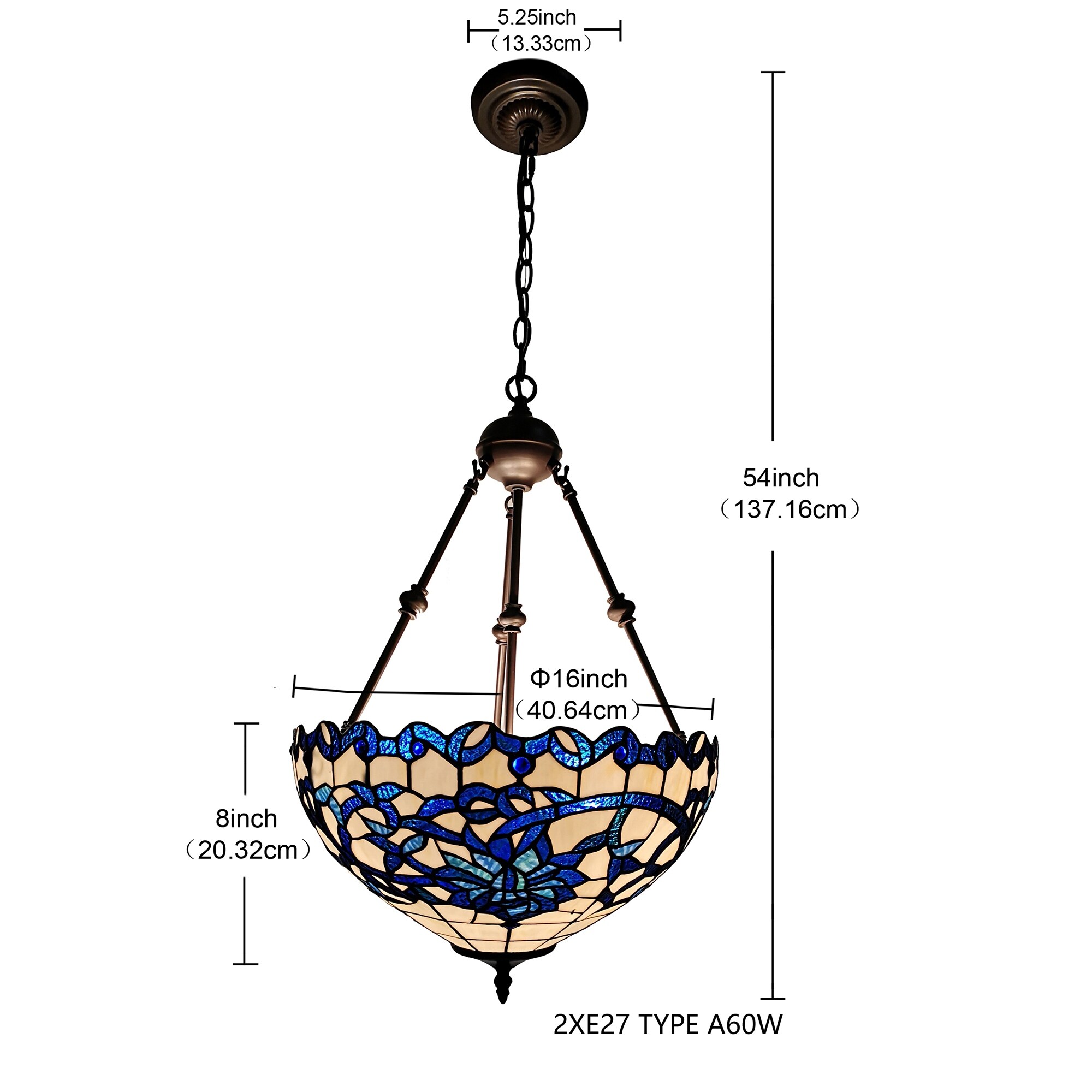 Blue tiffany chandelier on sale