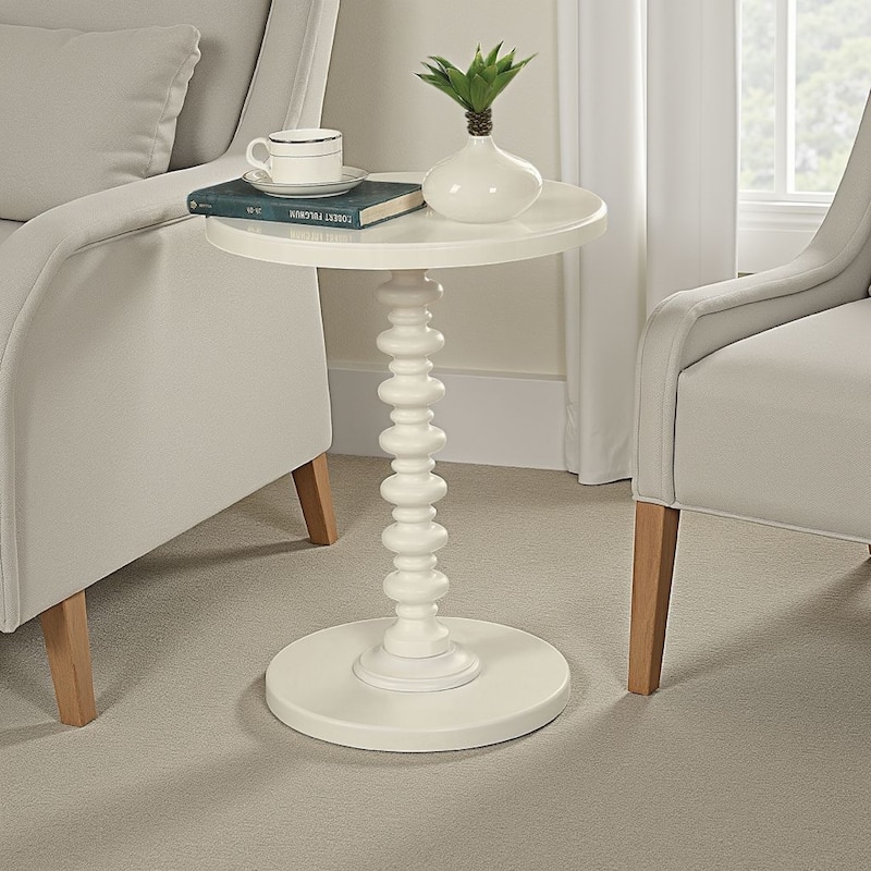 Astonishing Side Table With Round Top, White