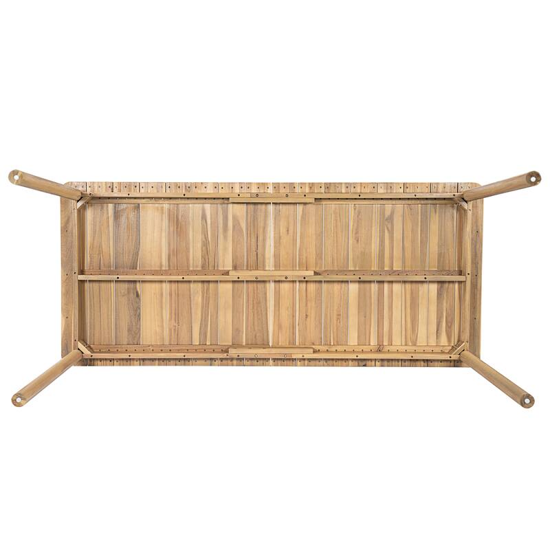 Christopher Knight Home - Solterra Farmhouse Wood & Rope Woven 9-Piece Outdoor Dining Set with Slat Table