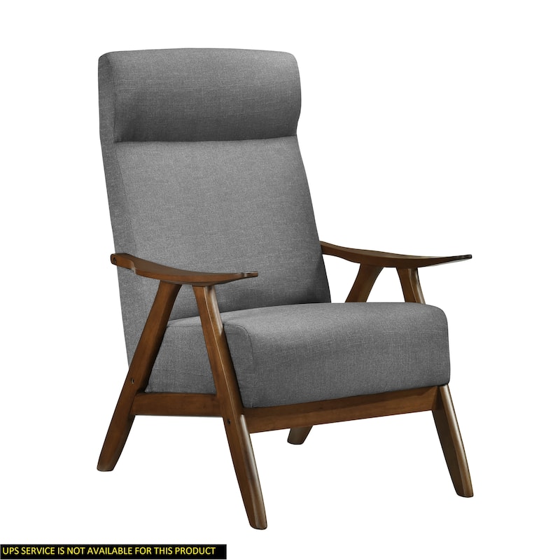 Walnut Finish Solid Wood High-Back Accent Chair