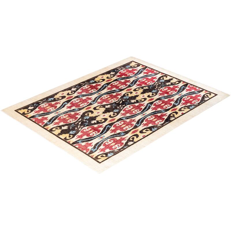 Contemporary Overdyed Wool Hand Knotted Area Rug - 6' 2" x 8' 2"