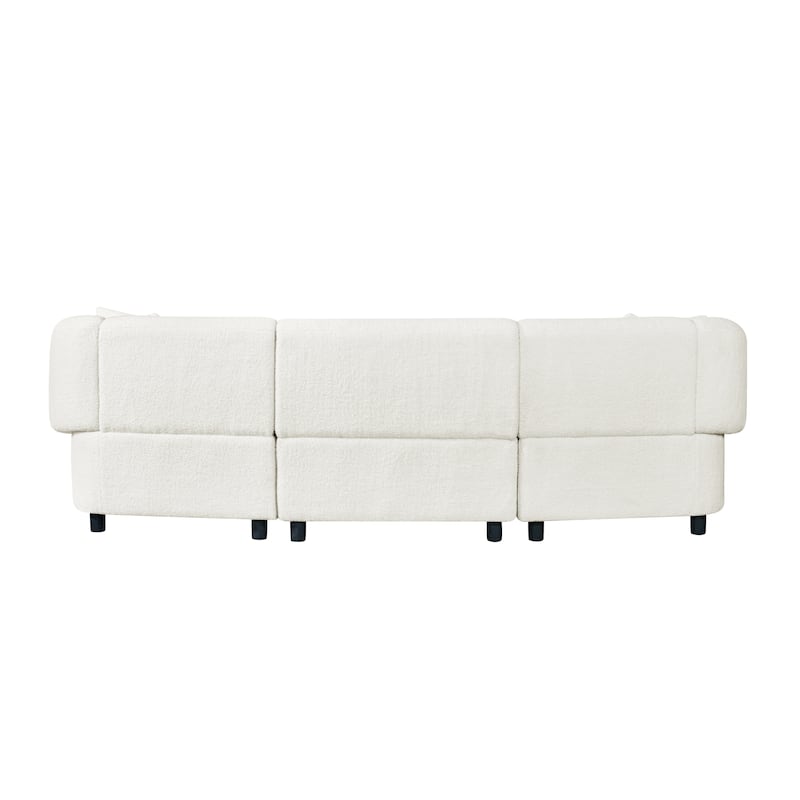 Christopher Knight Home - Hulk Curved Boucle 3-Seat Sofa with Sturdy Wooden Frame