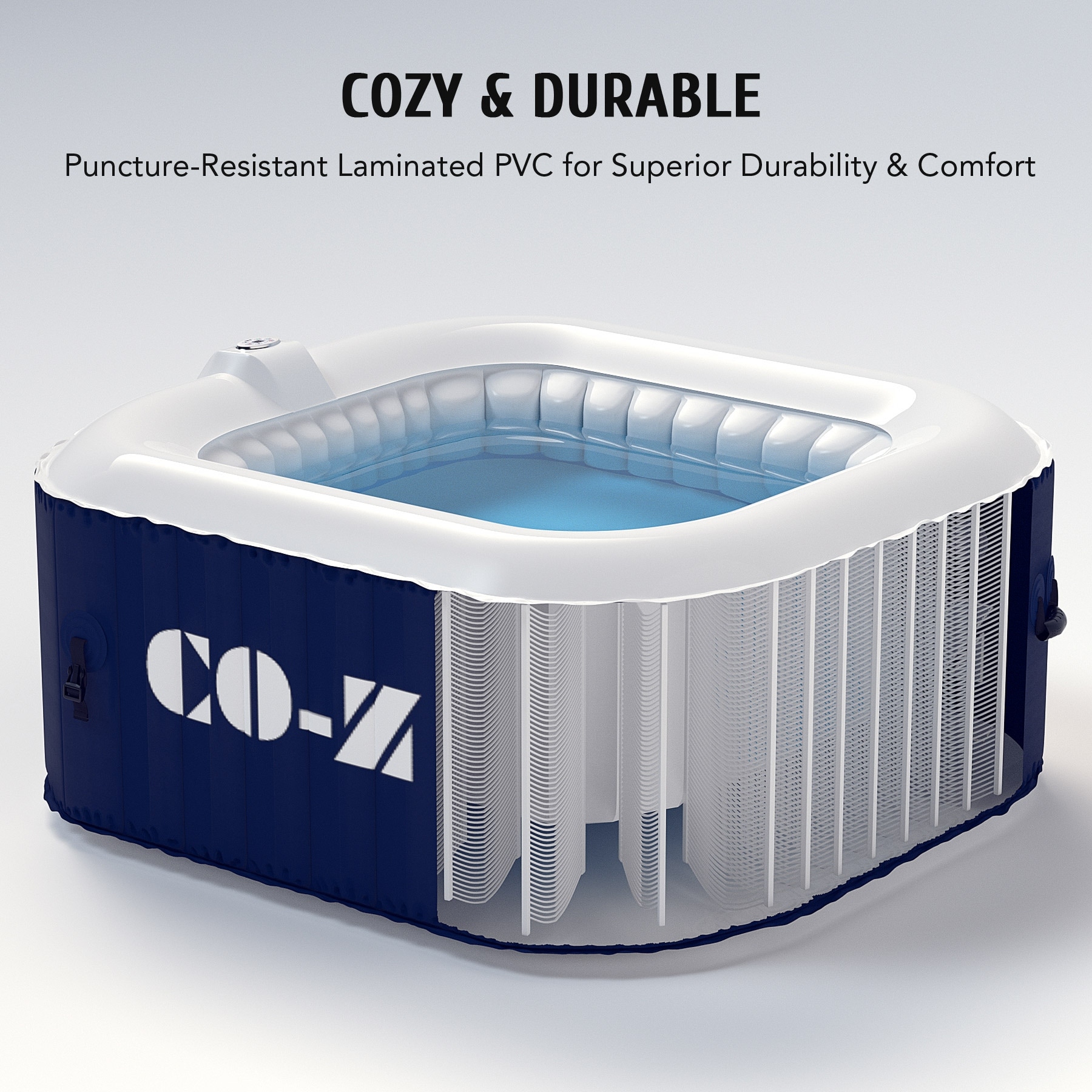 CO-Z Inflatable Hot Tub, 4 Person Blow Up Portable Hot Tub
