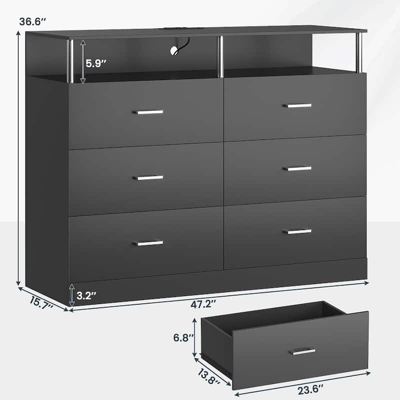 Dresser Bedroom Drawers Dressers Chests of Drawers Charging Station