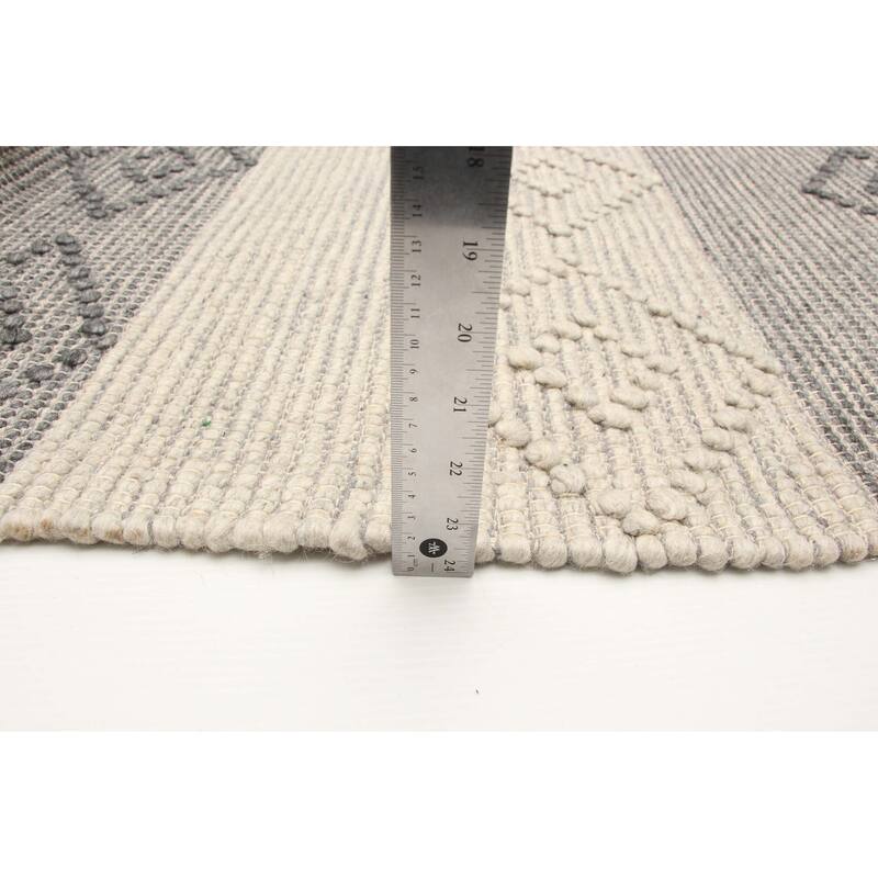 ECARPETGALLERY Braid weave Sienna Khaki Wool Rug - 6'0 x 9'2