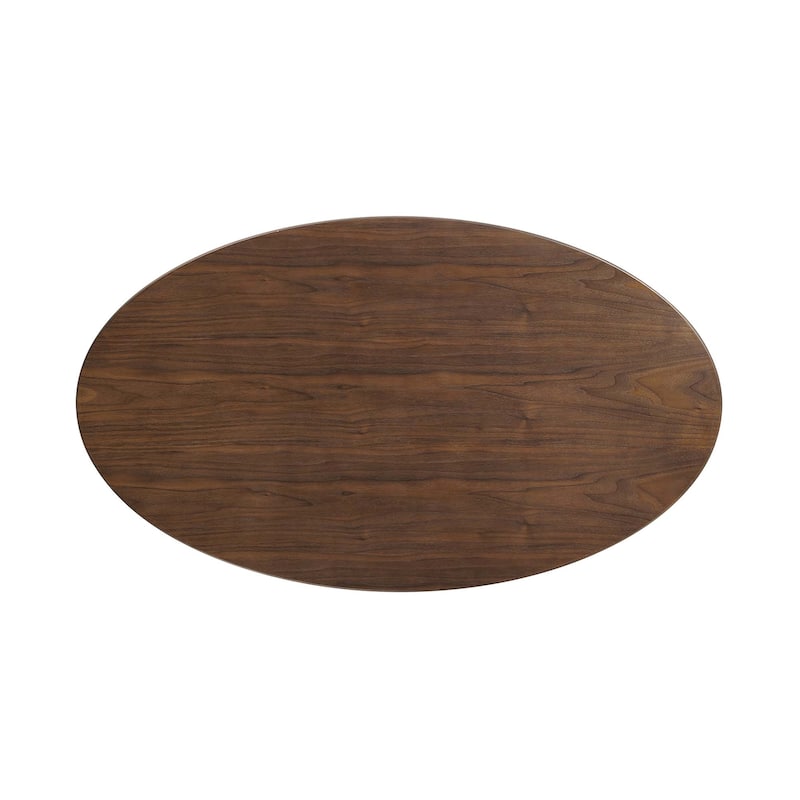 48" Oval-Shaped Walnut Coffee Table, Black Walnut