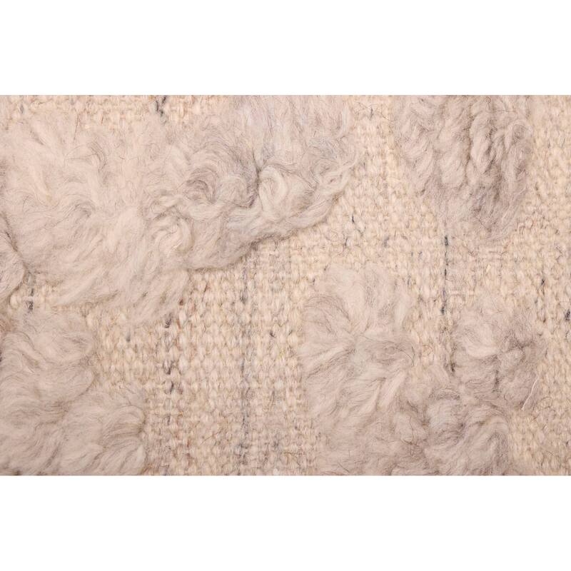 ECARPETGALLERY Hand-knotted Looma Light Grey Wool Rug - 7'6 x 9'10