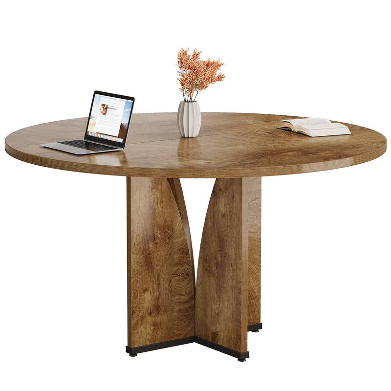 Wooden Conference Table, Round Meeting Table, Negotiation Business Training Room Desk