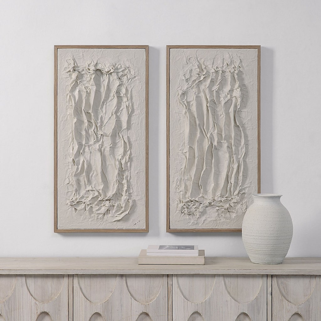 Renwil Volterra Paper 2-Piece Wall Art with Light Walnut Frame