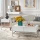 preview thumbnail 3 of 6, Simple Living White and Chrome Metal High Gloss Console Table
