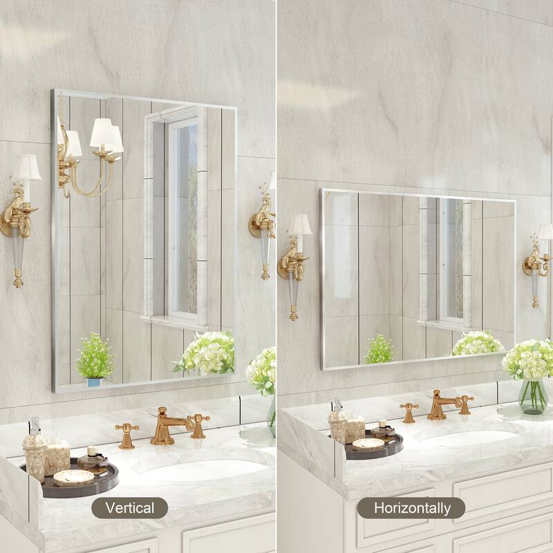 QuivaraView Wall Mounted Aluminum Frame Bathroom Vanity Mirror