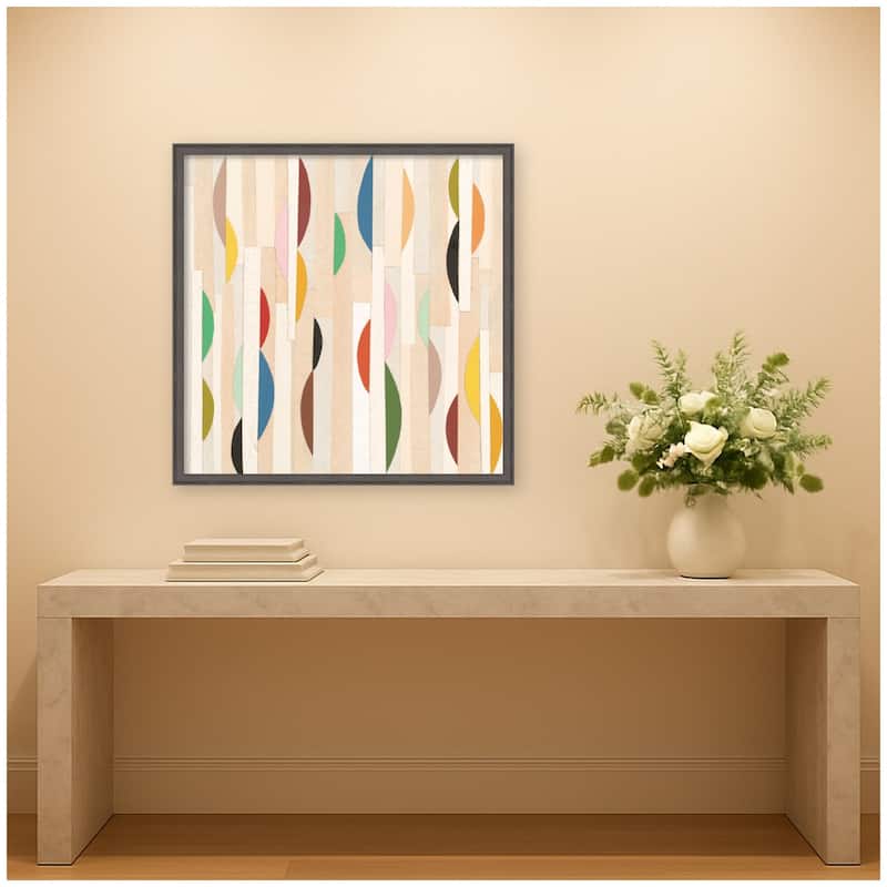 Kate and Laurel Geometric Abstract 1 FC by Felicia Dadak Framed Mounted Canvas Wall Art Print