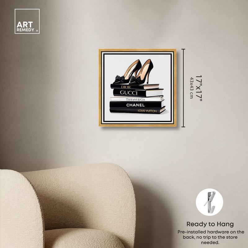 Ink Books and Heels Canvas by Art Remedy