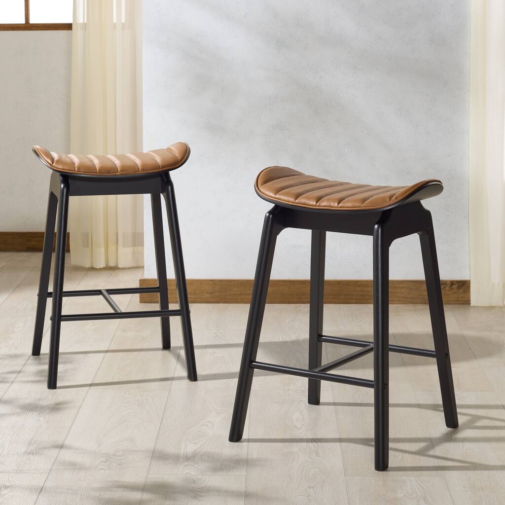 SAFAVIEH Couture Elline 26-inch Counter Stool (Set of 2) - 18"W x 18"D x 27"H