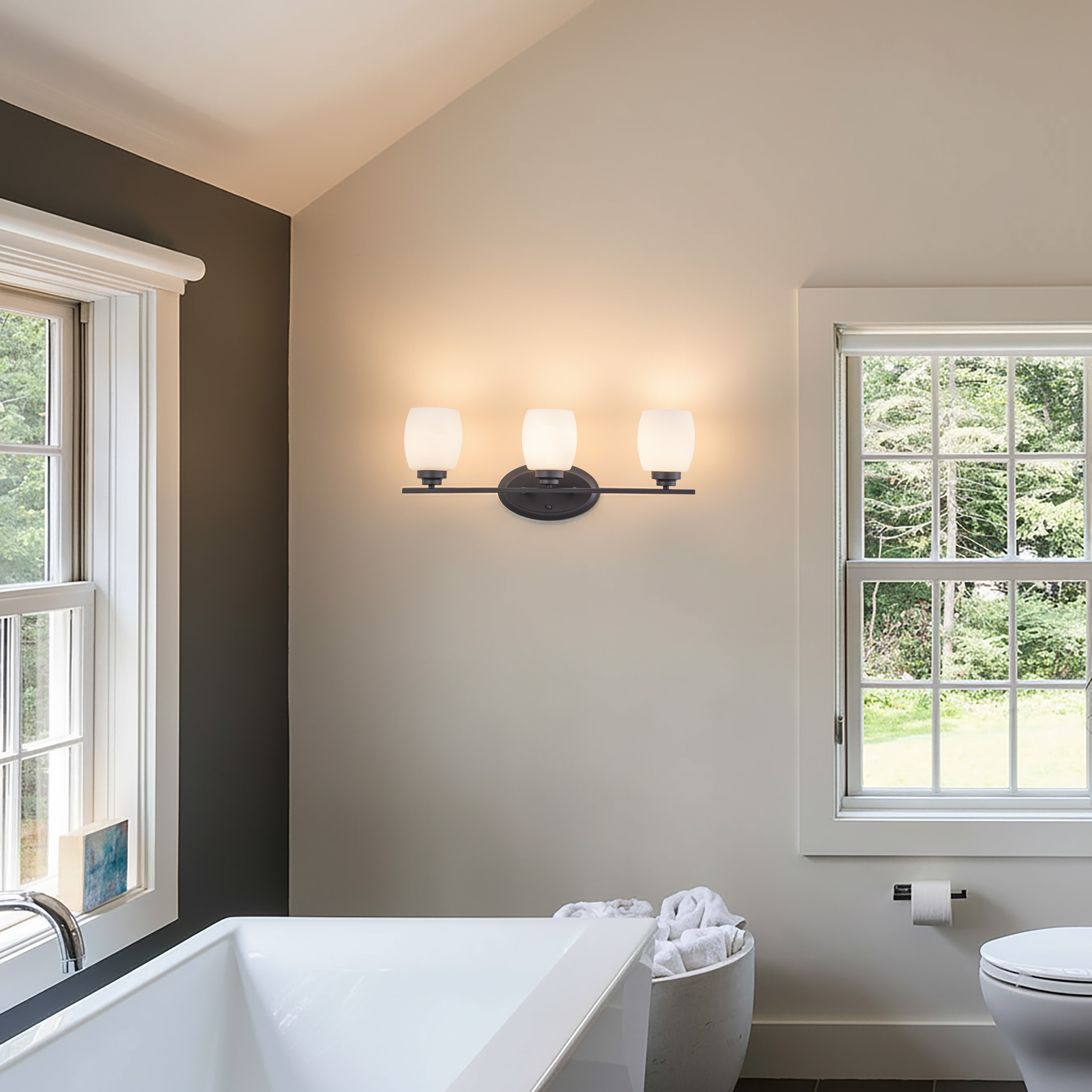 C Cattleya Vanity Light Indoor Wall Sconce Light with White Opal Glass