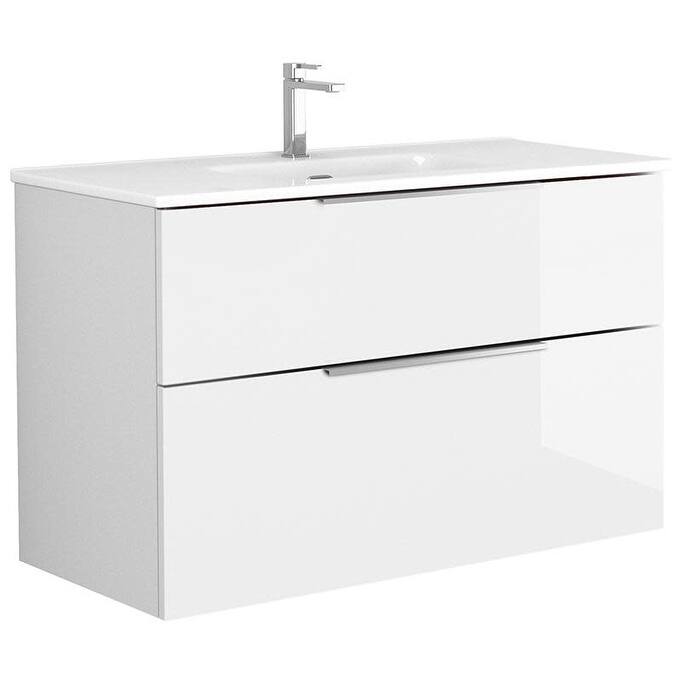 WS Bath Collections Dalia C100 Dalia 40" Wall Mounted Single Basin - Glossy White