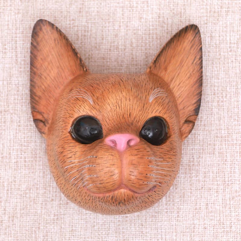 Handmade Watchful Cat Wood mask (Indonesia)