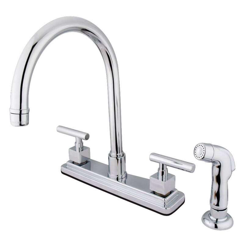 Kingston Brass Claremont Centerset Kitchen Faucet with Deck Plate, - Polished Chrome