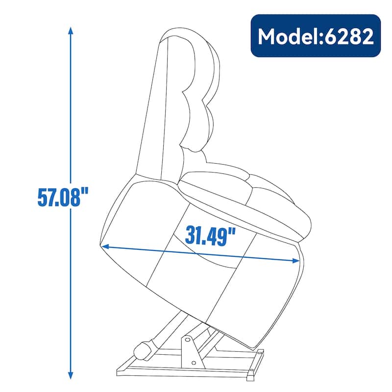 Large Dual Motor Power Lift Recliner Chair with Heat and Massage, Modern Living Room Single Recliner Sofa with Power-Remote