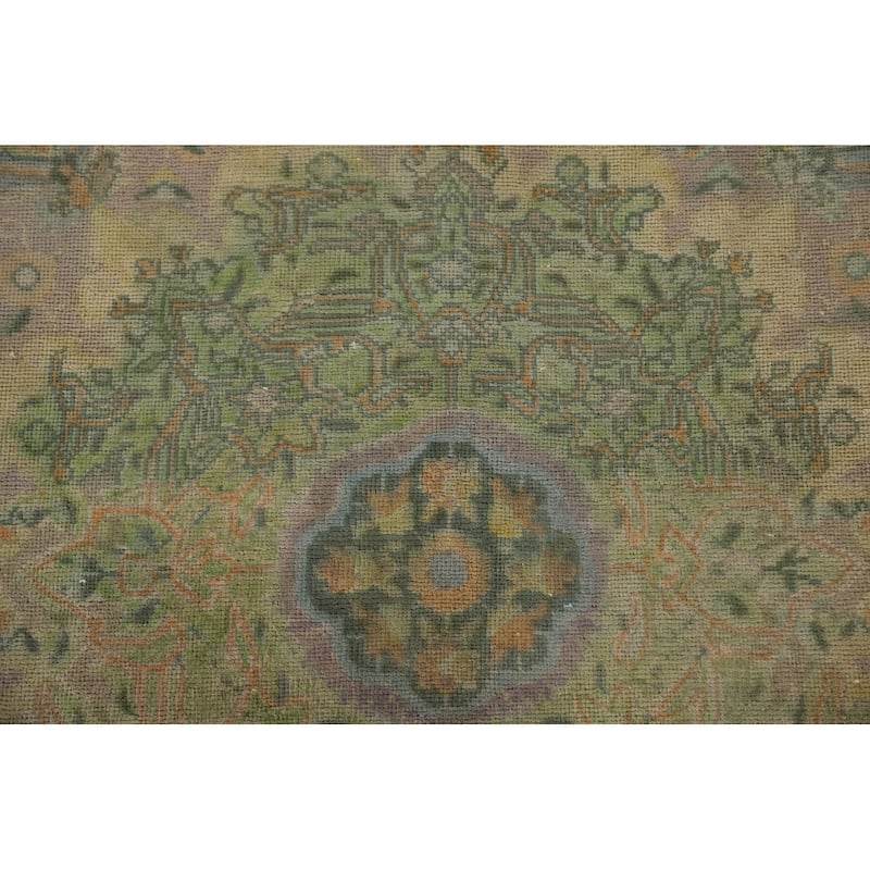 Hand Knotted Oriental 100% Wool Carpet Traditional Floral Purples Tabriz Area Rug - 12' 11'' X 9' 9''