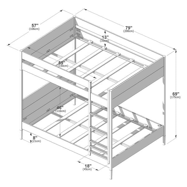 dimension image slide 1 of 2, Harbor/Hudson Full/Full Bunk Bed