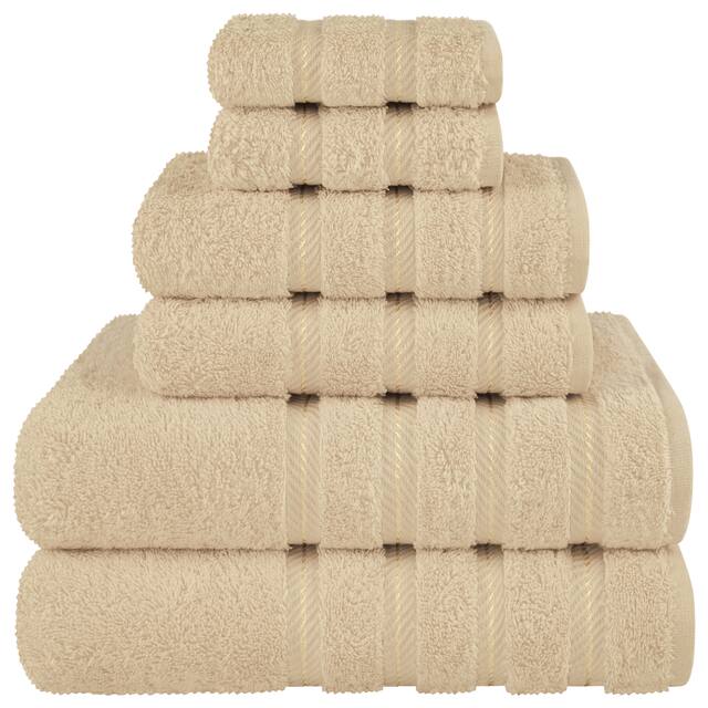 American Soft Linen 6-pc. Turkish Cotton Towel Set - Sand Taupe