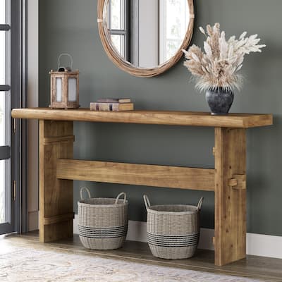 63-Inch Solid Wood Console Table for Entryway