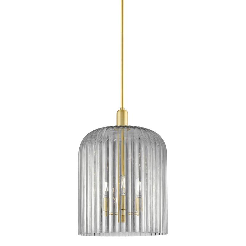 Innovations Lighting 716-3S-18-12 Bridal Veil Pendant Bridal Veil 3 - Satin Gold / Light Smoke